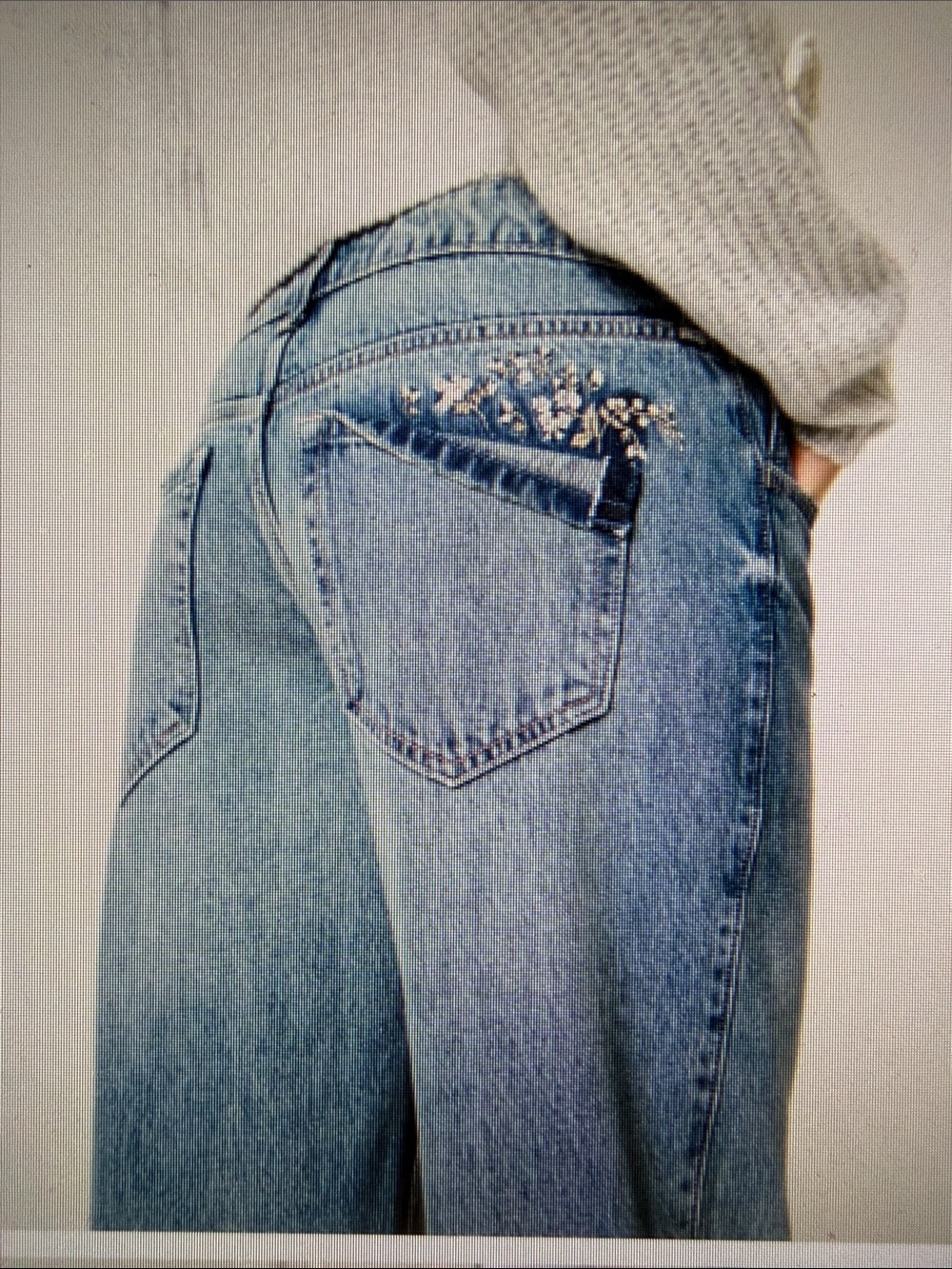 Hollister Low Rise Baggy Wide-Leg Jean Embroidered Back Pocket Trendy 31 Short